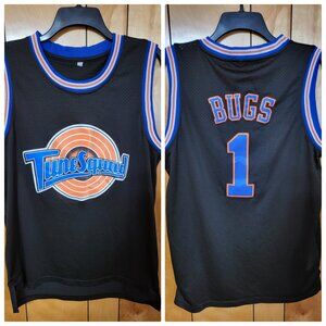Space Jam Basketball Jersey SMALL Bugs Bunny #1 Mesh Stitched On Looney Tunes C4